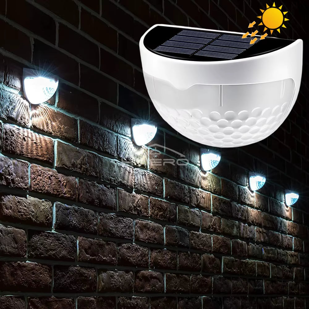 Professional LED Solar Waterproof Wall Lights for Outdoor Fencing, Terraces, and Gardens - Warm White Decorative Lighting