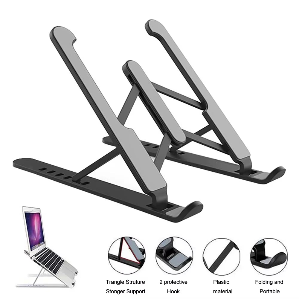 Adjustable Foldable Laptop Stand - Ergonomic Portable Notebook Support Base for MacBook Air and Pro Accessories