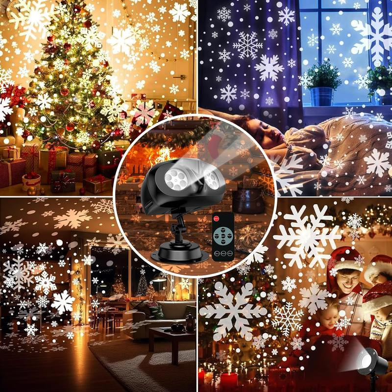Vansmago 2024 Upgraded Dual-Head Outdoor Snowflake Projector Light, IP65 Waterproof, 180 Rotation, Large Scale Projection, Best Christmas Light Porjector for outside Yard and House