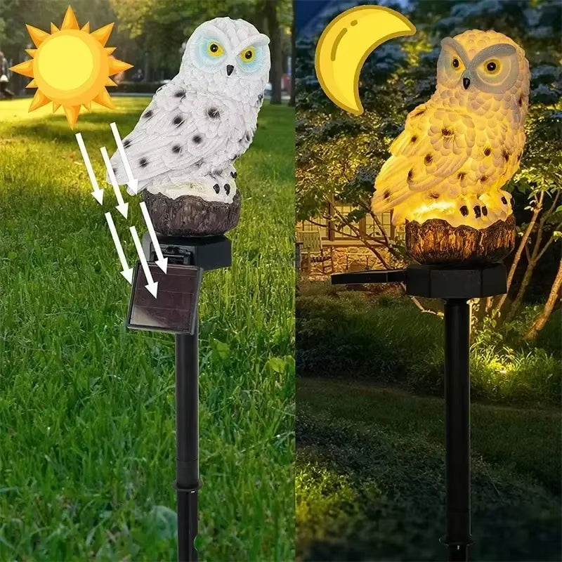 Solar-Powered Owl Garden Lamp - Waterproof LED Outdoor Decoration Lights