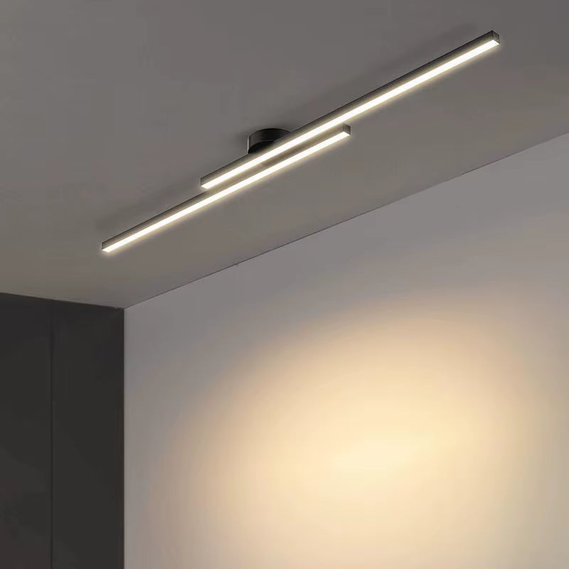 Modern Long Aluminium LED Ceiling Light Fixture for Indoor Spaces - Ideal for Hallways, Balconies, Aisles, and Offices
