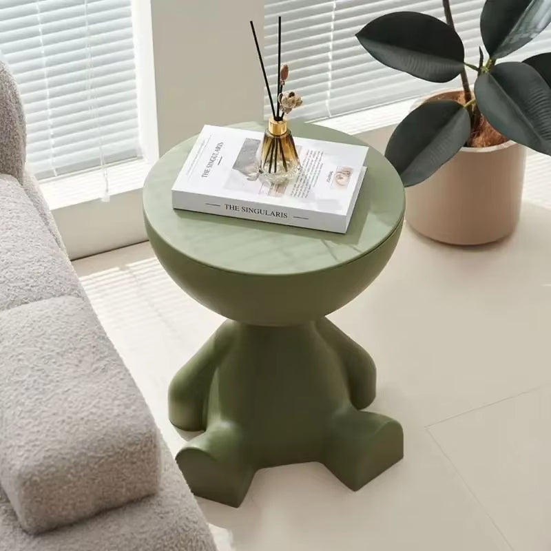 Light Luxury Cartoon-Inspired Sofa Edge Table - Creative Flat-Top Coffee Table for Small Spaces - Plastic Side Table Furniture