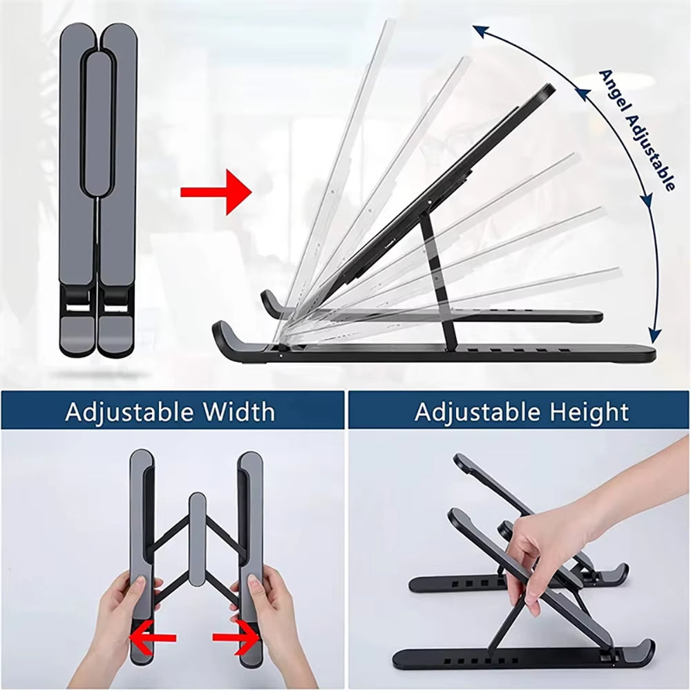 Adjustable Foldable Laptop Stand - Ergonomic Portable Notebook Support Base for MacBook Air and Pro Accessories