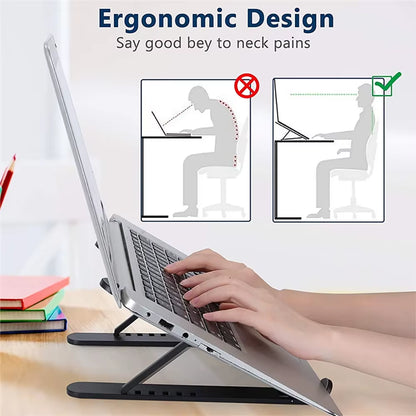 Adjustable Foldable Laptop Stand - Ergonomic Portable Notebook Support Base for MacBook Air and Pro Accessories