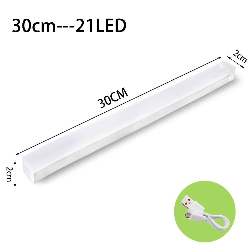 Wireless LED Motion Sensor Night Light - Rechargeable Type C Cabinet and Wardrobe Lamp for Staircase and Kitchen Backlighting