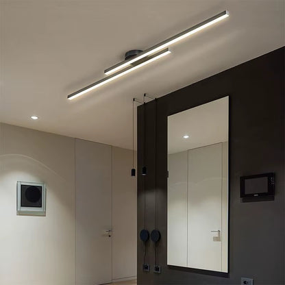 Modern Long Aluminium LED Ceiling Light Fixture for Indoor Spaces - Ideal for Hallways, Balconies, Aisles, and Offices