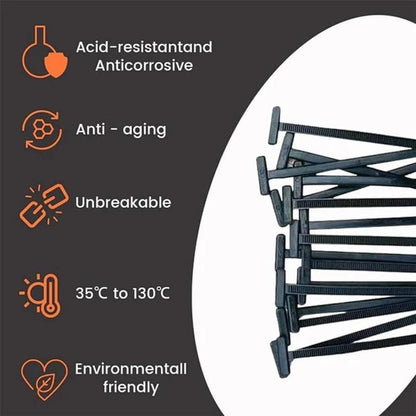50Pcs Nylon Universal Cable Tie Buckle, Heavy Duty Self-Locking Nylon Zip Ties Holder, Multipurpose Plastic Cable Ties Tool for Car Daily Repair