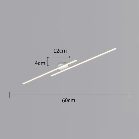 Modern Long Aluminium LED Ceiling Light Fixture for Indoor Spaces - Ideal for Hallways, Balconies, Aisles, and Offices