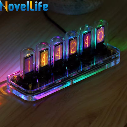 SE Nixie Tube Clock Kit with Digital Calendar, Stopwatch, Time Photo Display, and Gesture Control - Creative Desk Decoration and Gift Option