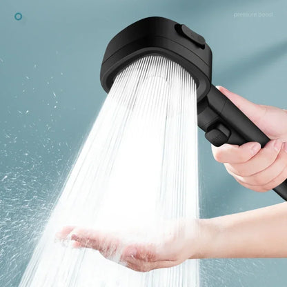 High-Pressure Water-Saving Shower Head with 3 Adjustable Modes and One-Key Stop Feature - Bathroom Accessory