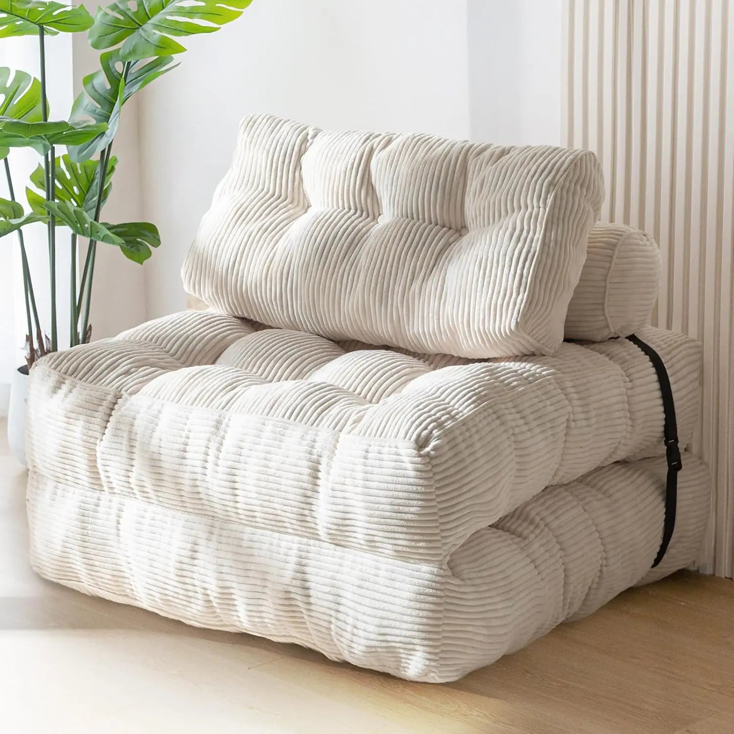 Convertible Folding Sofa Bed with Pillow and Portable Mattress - Versatile Floor Lounge Chair