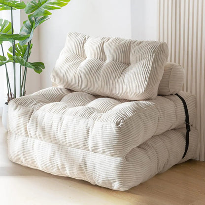 Convertible Folding Sofa Bed with Pillow and Portable Mattress - Versatile Floor Lounge Chair