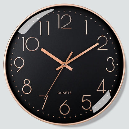 8-Inch Quartz Wall Clock - Silent, Hole-Free Design for Home and Bedroom Decoration