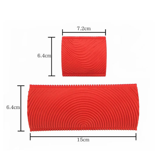 Set of 2 Rubber Roller Brushes for Imitation Wood Graining - Wall Painting and Home Decoration Art Tools for DIY Embossing