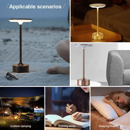 LED Touch Sensor Table Lamp - USB Rechargeable Portable Night Light for Bedroom, Restaurant, and Bar