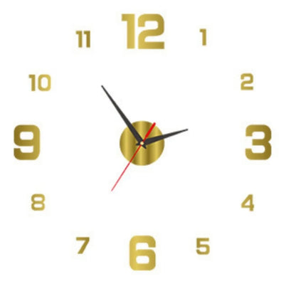 Frameless DIY Wall Clock with Night Light and Arrow Decal - Silent Mechanism for Home and Office Décor