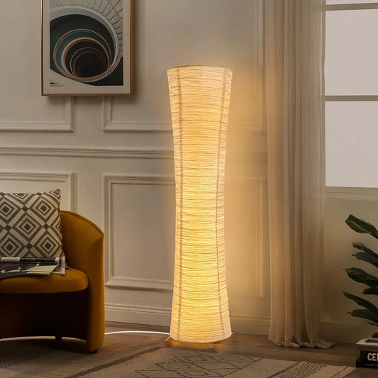 Three-Color Adjustable LED Floor Lamp with Timed Lighting - Cylindrical Corner Design for Bedroom, Office, and Living Room