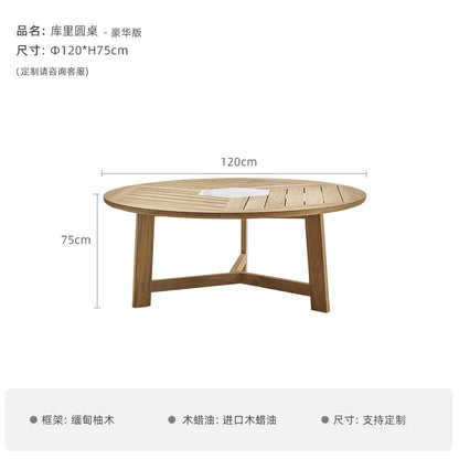 Solid Wood Garden Patio Set with Gazebo - Modern European Outdoor Lounge Furniture, Sun-Proof Sectional Salon De Jardin