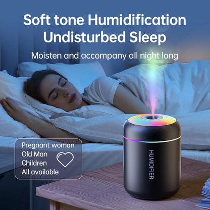180ML USB Electric Aroma Diffuser and Humidifier with Essential Oil Purification and Ambient Lighting for Home, Car, and Bedroom