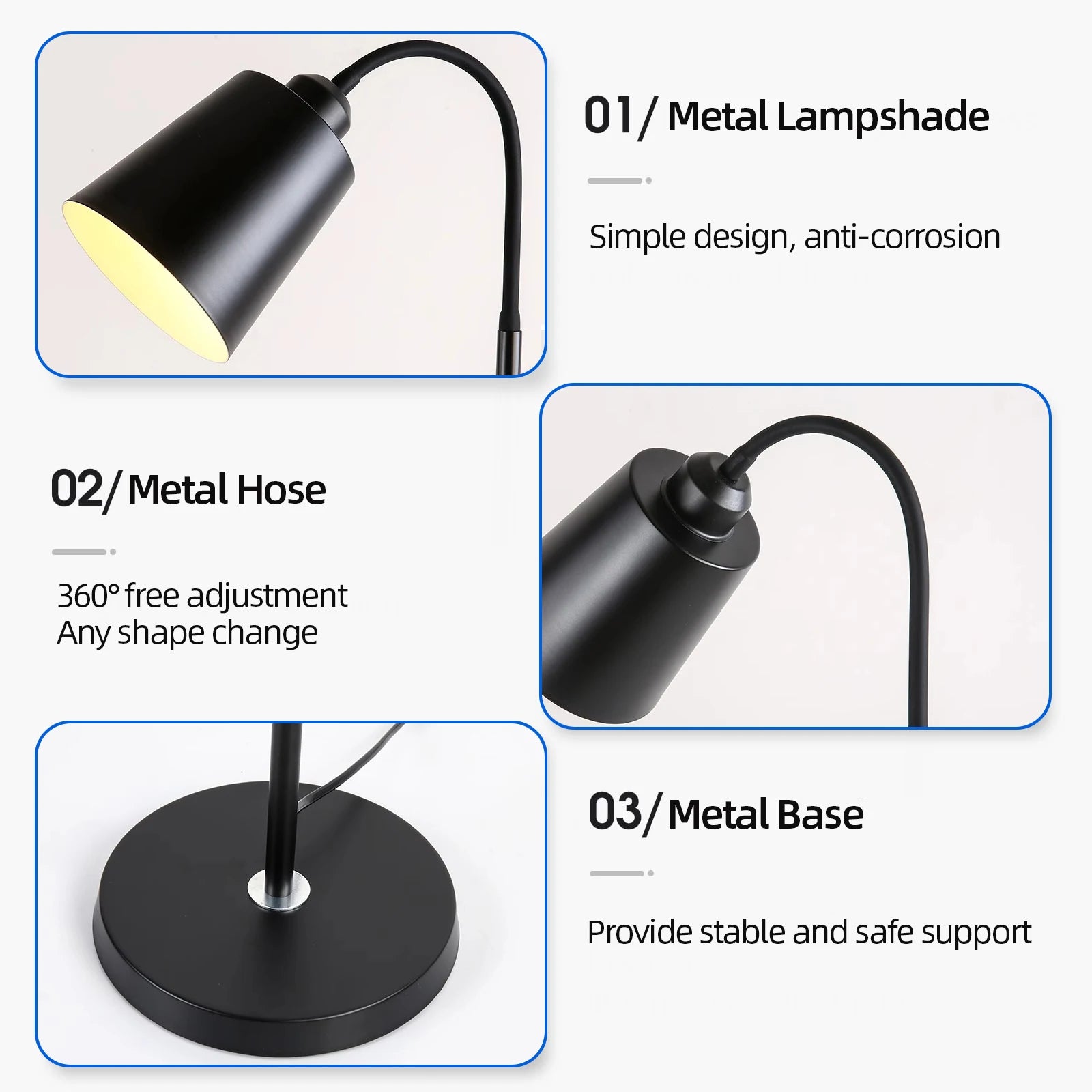 Adjustable Gooseneck LED Floor Lamp for Living Room, Bedroom, and Study - Modern Indoor Decoration
