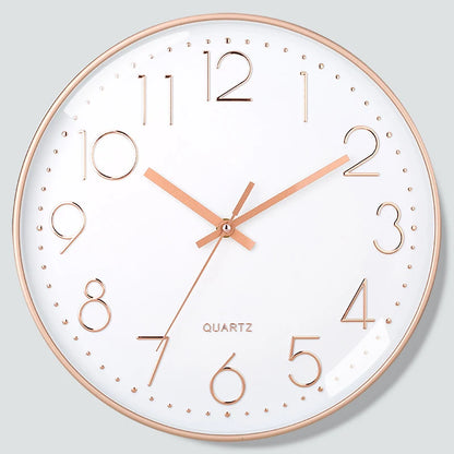 8-Inch Quartz Wall Clock - Silent, Hole-Free Design for Home and Bedroom Decoration