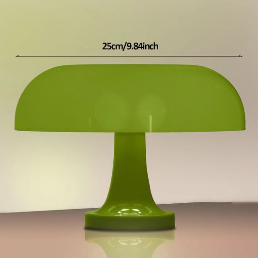 Classic Bauhaus-Inspired Mushroom Table Lamp - Modern Danish Design for Bedroom or Bedside, Orange Decorative Accent