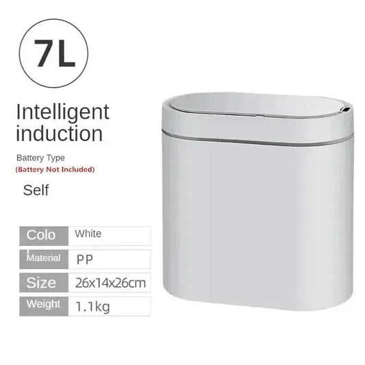 7L Touchless Automatic Bathroom Trash Can with Lid, Motion Sensor Waterproof Design for Kitchen and Bedroom