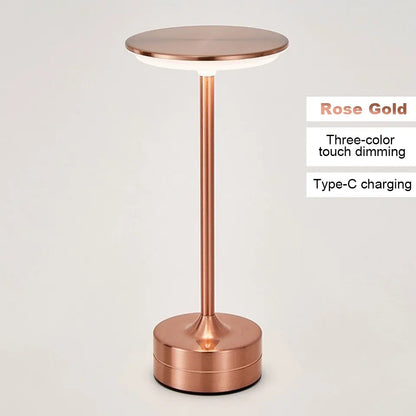 LED Touch Sensor Table Lamp - USB Rechargeable Portable Night Light for Bedroom, Restaurant, and Bar