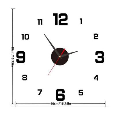 Frameless DIY Wall Clock with Night Light and Arrow Decal - Silent Mechanism for Home and Office Décor