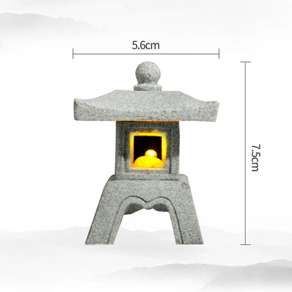 Mini Pagoda Lantern Light Garden Statue Micro Landscape Fish Tank Zen Yard Aquarium Bonsai Zen Garden Home Outdoor Decorations