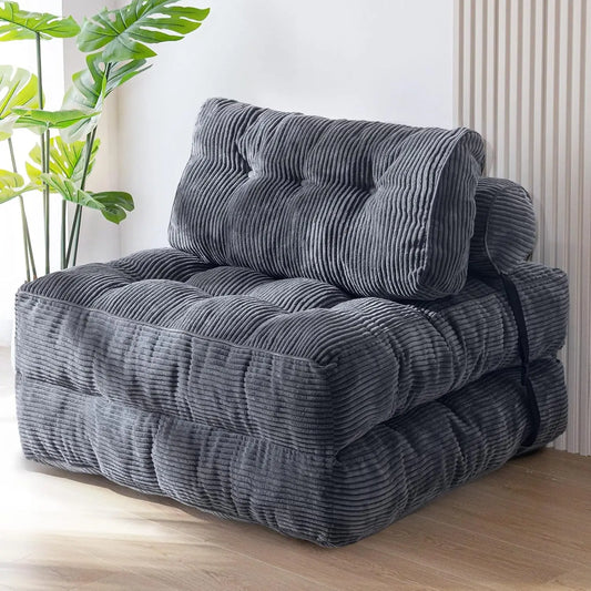 Convertible Folding Sofa Bed with Pillow and Portable Mattress - Versatile Floor Lounge Chair