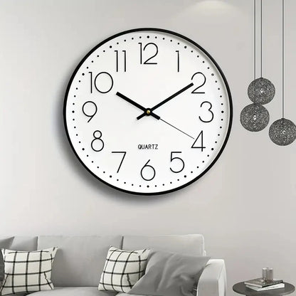 8-Inch Quartz Wall Clock - Silent, Hole-Free Design for Home and Bedroom Decoration