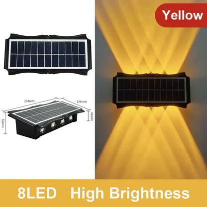 Outdoor Waterproof Solar LED Wall Lamp for Balcony, Yard, and Garden Decoration