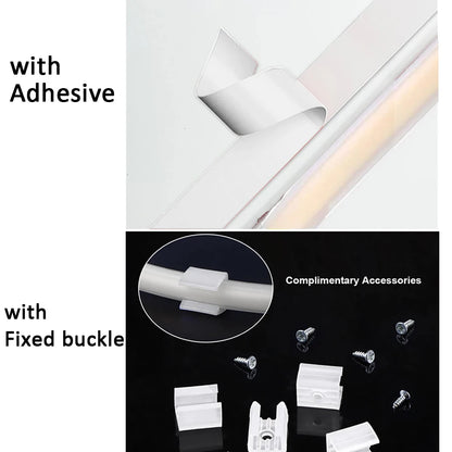 220V Waterproof COB LED Strip with ON/OFF Switch - Flexible Ribbon for Indoor and Outdoor Lighting in Rooms, Bedrooms, Kitchens, and Gardens