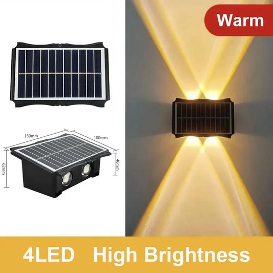 Outdoor Waterproof Solar LED Wall Lamp for Balcony, Yard, and Garden Decoration