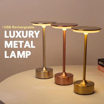 LED Touch Sensor Table Lamp - USB Rechargeable Portable Night Light for Bedroom, Restaurant, and Bar