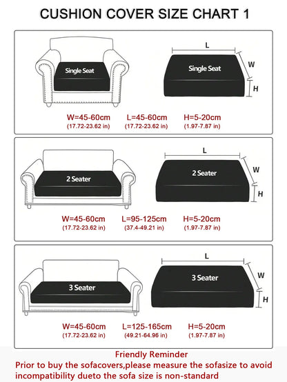 Jacquard Elastic Sofa Seat Cover - Thickened Protective Couch Cover, Removable and Anti-Dust Cushion Cover