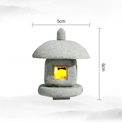 Mini Pagoda Lantern Light Garden Statue Micro Landscape Fish Tank Zen Yard Aquarium Bonsai Zen Garden Home Outdoor Decorations