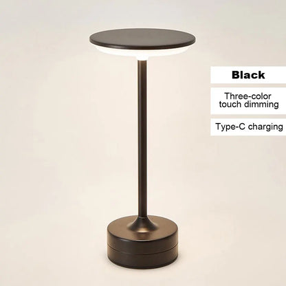 LED Touch Sensor Table Lamp - USB Rechargeable Portable Night Light for Bedroom, Restaurant, and Bar