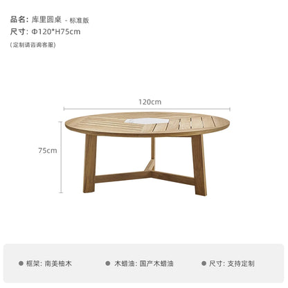 Solid Wood Garden Patio Set with Gazebo - Modern European Outdoor Lounge Furniture, Sun-Proof Sectional Salon De Jardin