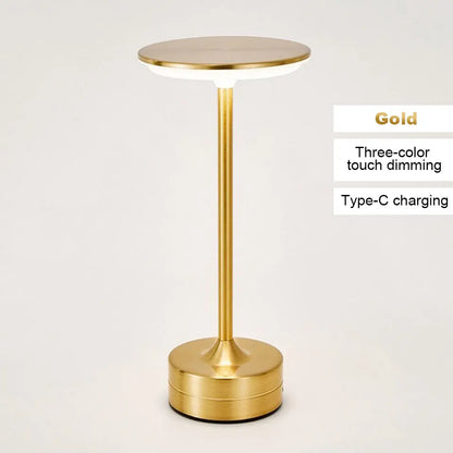 LED Touch Sensor Table Lamp - USB Rechargeable Portable Night Light for Bedroom, Restaurant, and Bar