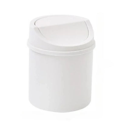 Compact Desktop Trash Can with Lid - Ideal for Bedroom and Workspace Organization