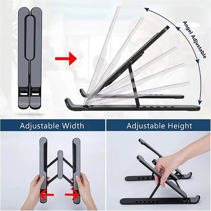 Adjustable Foldable Laptop Stand - Ergonomic Portable Notebook Support Base for MacBook Air and Pro Accessories